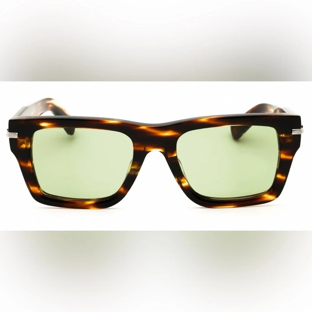 Salvatore Ferragamo STRIPED BROWN/GREEN lens Sunglasses (NWT)